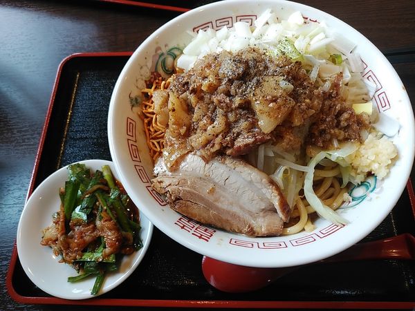 「G系まぜそば ＆　トッピングニラキムチ」@鎌ヶ谷 製麺堂てつの写真