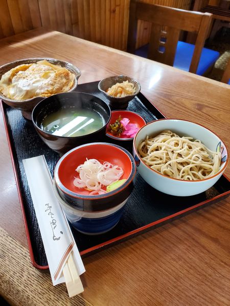 「かつ丼セット（冷たい蕎麦）」@そば処 松本庵の写真