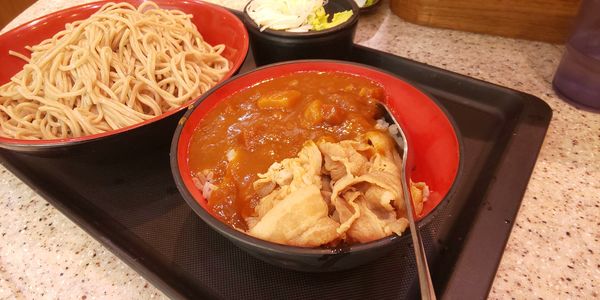 「ミニ豚カレー丼セット」@名代 富士そば 昭和通り店の写真