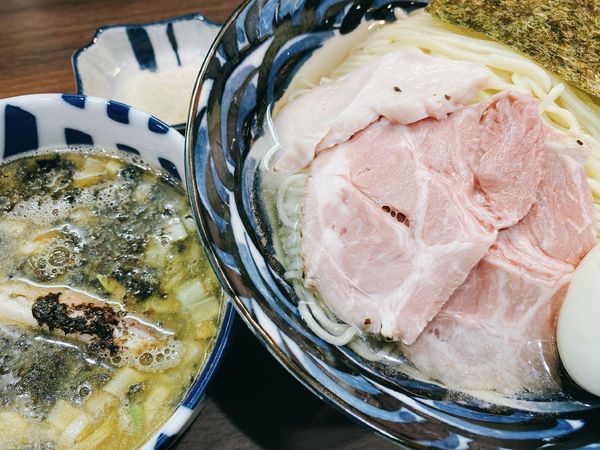 「昆布水つけソバ　味玉サービス」@Noodle&Spice curry 今日の1番の写真