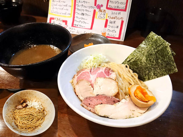 「卒業限定 特製鶏魚介つけ麺+ジャーク和え玉」@亀戸煮干中華蕎麦 つきひの写真