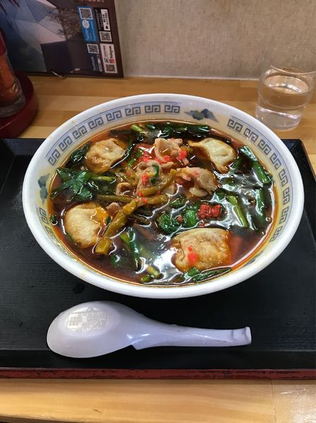 「満洲にら餃子ラーメン　　醤油」@さかえや本店の写真
