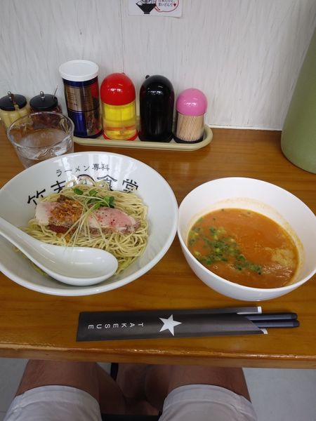 「【限定】鶏、味噌、トマトの濃厚つけそば」@ラーメン専科 竹末食堂の写真
