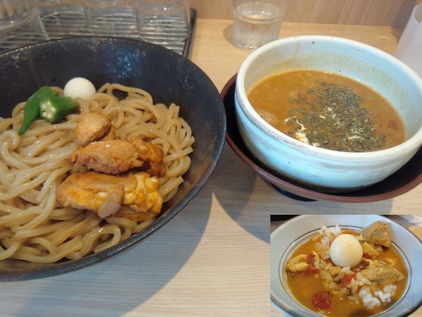 「バタチキカレーつけ麺並８８０円」@麺処つむじの写真