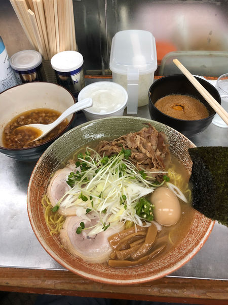 「鮟鱇出汁悪いつけ＋悪い肉＋鮟肝ソース×2」@覆麺 智の写真