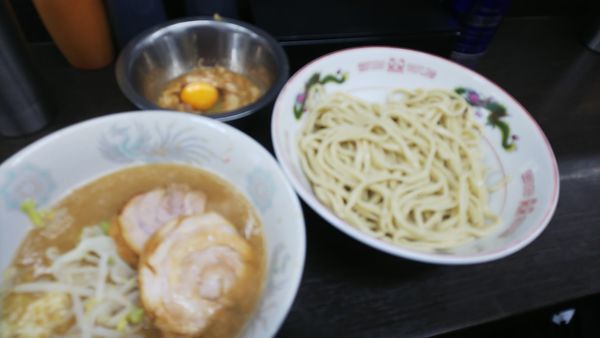 「つけ麺 あぶら卵」@ラーメン二郎 川越店の写真