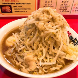 ラーメン小(野菜/ニンニク/あぶら)増し+半熟卵