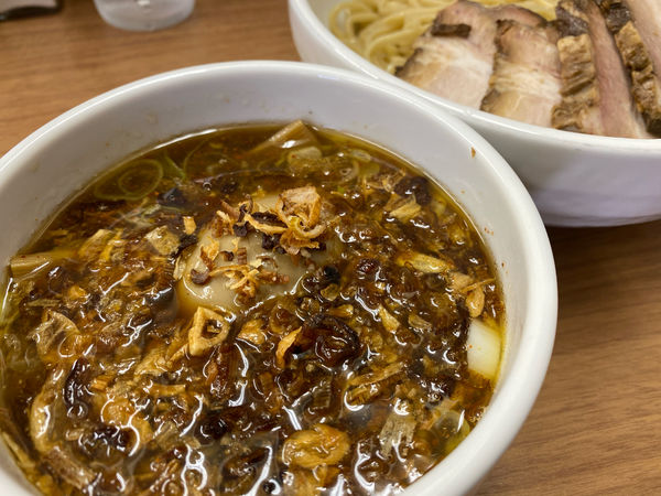 「味玉チャーシューつけ麺＋揚げ¥50」@中華そば・つけめん 甲斐 高円寺店の写真