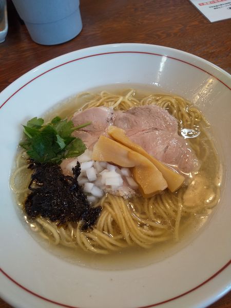 「【一周年限定】帆立と和ダシの塩SOBA500円炊き込みごはん」@拉麺 イチバノナカの写真
