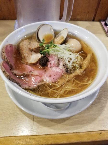「特製　蛤そば醤油　大盛」@麺屋壱心の写真
