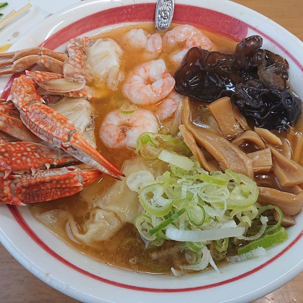 「限定 海老雲呑麺C(海老+蟹)2000円センマイ刺1000円」@MENYA 食い味の道有楽の写真