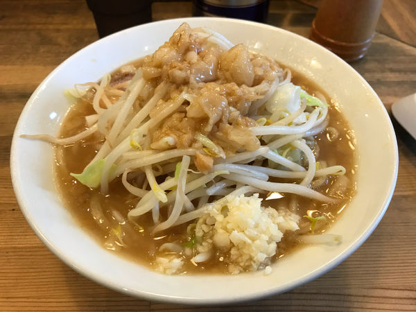 「豚そば　ニンニクヤサイ少なめアブラ」@麺屋 奏の写真