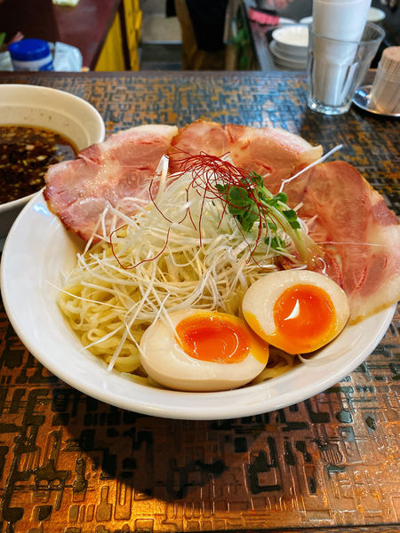 「つけそば 3玉 冷やもり（半熟味玉トッピング）」@米蔵の写真