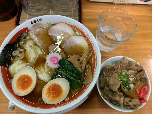 「特製そば1100円、ランチ豚めし150円」@中華そば 半ざわの写真