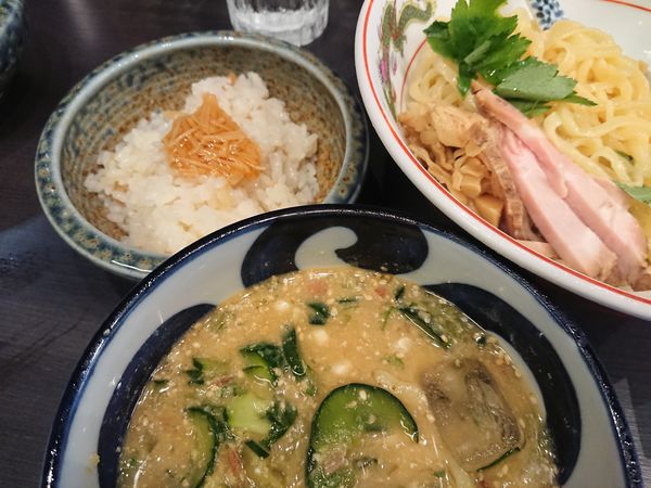 「【限定B】すったて中華麺(冷やしなめ茸めし付)950円」@中華麺きなりの写真