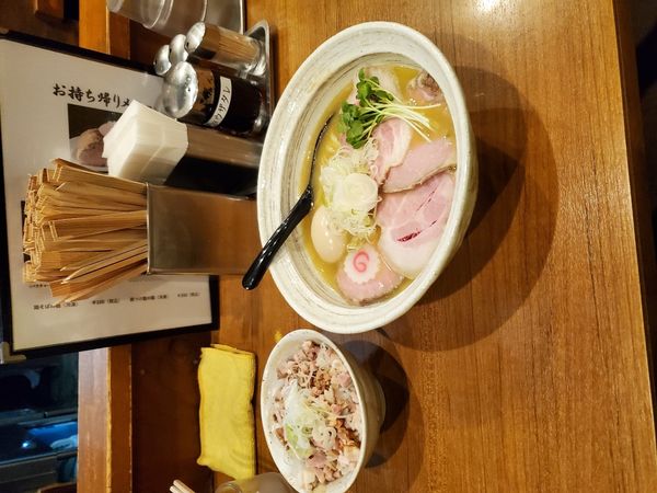 「特製鶏そば&チャーシュー丼」@麺屋 NOROMAの写真