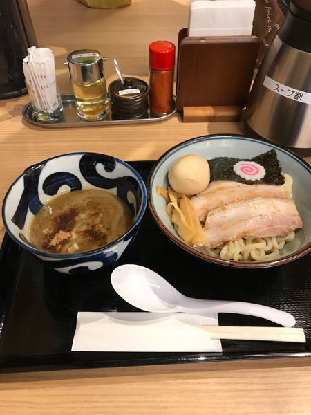 「味玉濃厚豚骨魚介つけ麺」@三竹寿 大街道店の写真