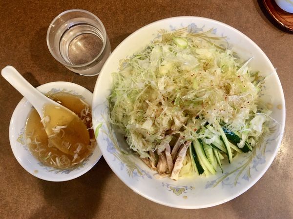 「冷やし葱そば 大盛 葱増し ＋ スープ」@鶏舎の写真