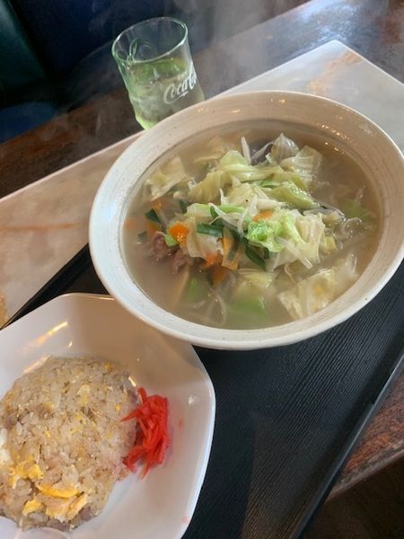 「タンメン＆半炒飯セット 850円」@サン浜名の写真