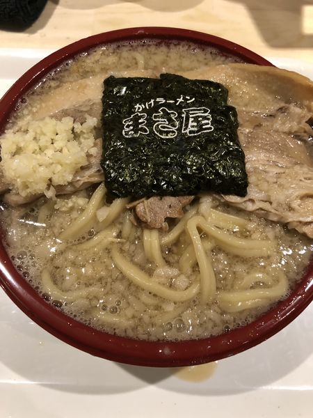 「醤油A麺（並）＋チャーシュートッピング＋ニンニク」@かけラーメン まさ屋 渋谷店の写真