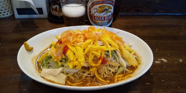 「キリンラガー・中瓶→冷し中華(¥430+730)」@中華そば 光来の写真