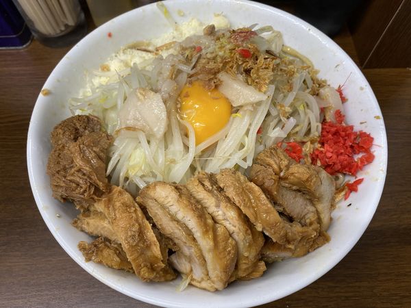 「大ぶた、汁なし、粉チーズ」@ラーメン二郎 横浜関内店の写真