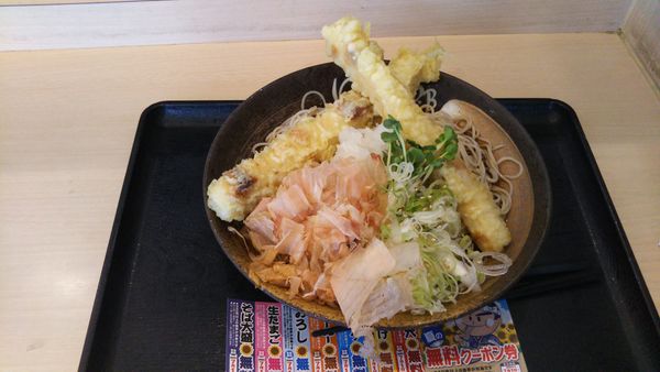 「（夏メニュー）太刀魚のちくわ天そば、大盛(クーポン)」@ゆで太郎 牛久栄町店の写真