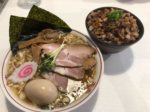 「特製中華そば+肉めし／¥930+300」@Miya De La Soulの写真