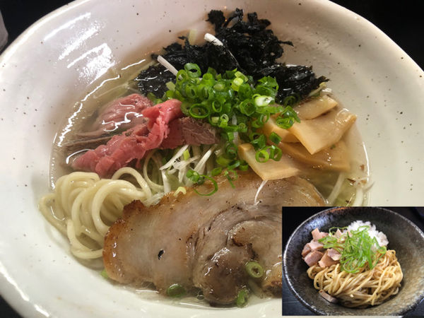 「特製塩ラーメン750円、煮干し和え玉350円」@麺’s BAR 〆一の写真