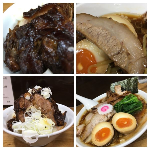 「しょうゆチャーシューメン　味玉　チャーシュー丼」@オランダ軒の写真