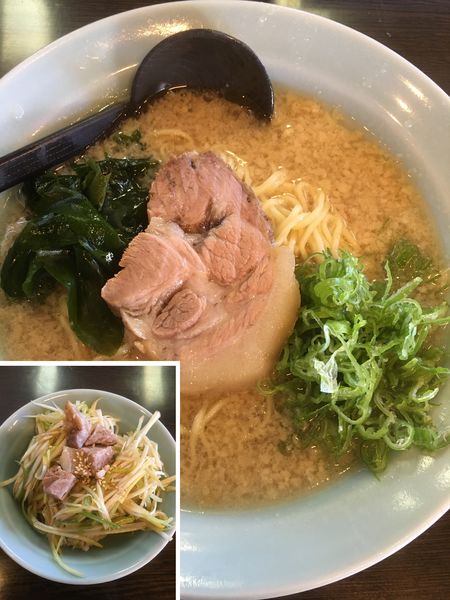 「ラーメン小550円＋ネギ丼330円（税込み）」@ニューラーメンショップ主水の写真