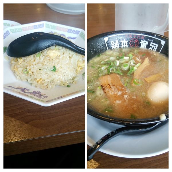 「ラーメン　炒飯」@河童ラーメン本舗 宝塚店の写真