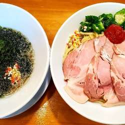 梅昆布水麺(大盛100円)+ばらのり入り　すっぱゆずスープ