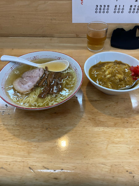 「中華そば＋半カレー」@中華そば さとうの写真