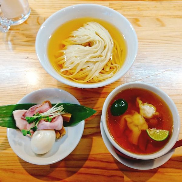 「濃厚清湯 白醤油つけ麺」@自家製麺 くろ松の写真