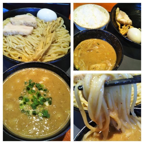 「特製濃厚つけ麺＋大盛り＋ライス」@中華そば 輝羅の写真