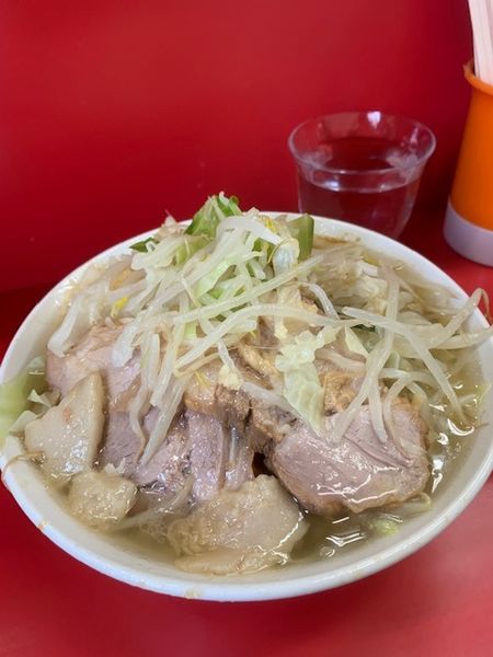 「ラーメン 600円「ニンニク」「アブラ」」@ラーメン二郎 三田本店の写真