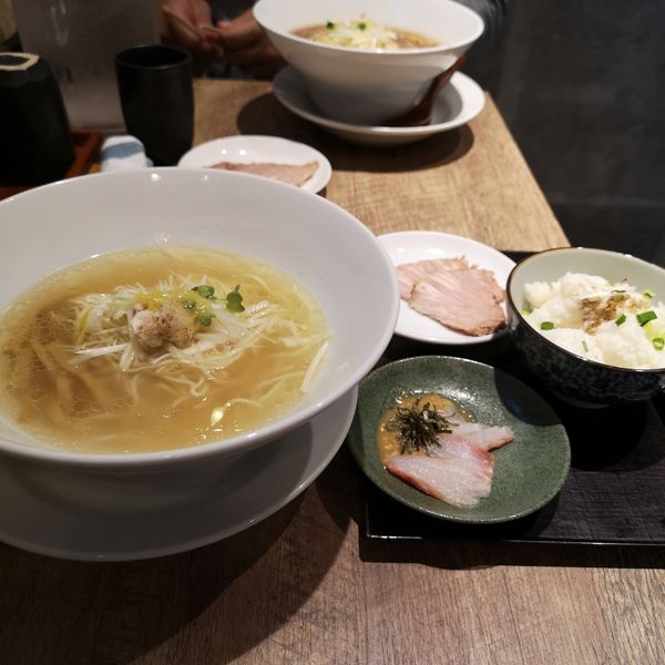 「鯛お茶漬けセット(塩そば+ミニ鯛お茶漬け) 1160円」@狐狸丸の写真
