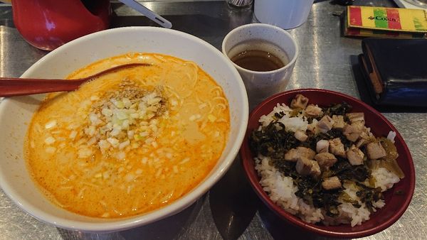 「担々麺&高菜ご飯」@担担麺専門 たんさゐぼうの写真