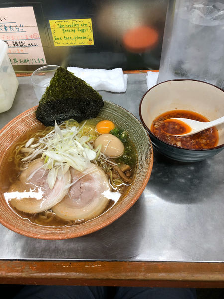 「車海老出汁悪いつけ(熱)」@覆麺 智の写真