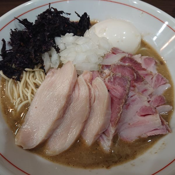 「特製濃厚煮干しそば1200円、和え玉220円」@Noodle&Spice curry 今日の1番の写真