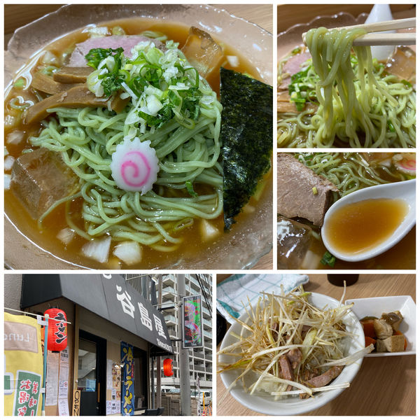 「冷やし煮干しそば 650円 ネギチャーシュー丼 250円」@谷島屋の写真