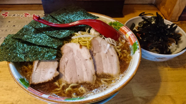 「支那そば大+パワー丼小」@パワー軒の写真