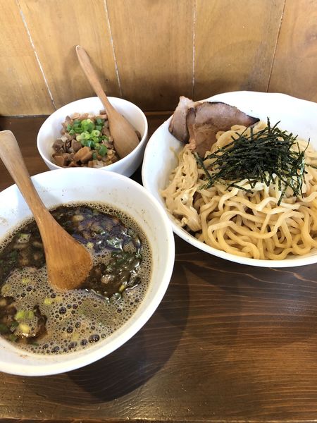 「つけ麺（太麺）+ランチミニ丼（チャーシュー丼）」@らあめん一路の写真