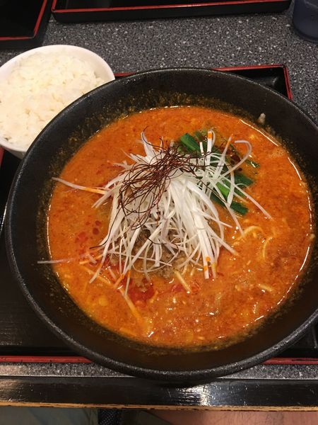 「担々麺 中辛 ライスセット」@まえたんの写真