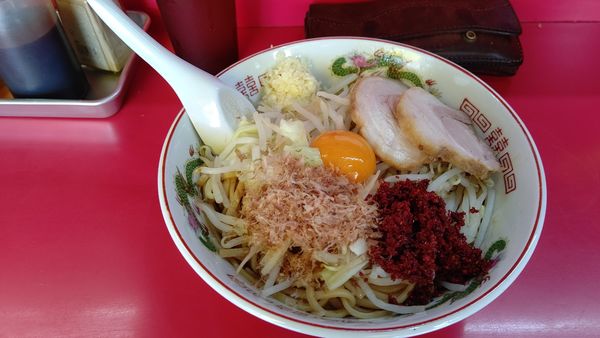 「まぜそば+自家製とうがらし」@赤ひげラーメンの写真