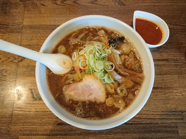 「辛味噌ラーメン 辛味噌別皿 800円」@麺処 あかふじの写真