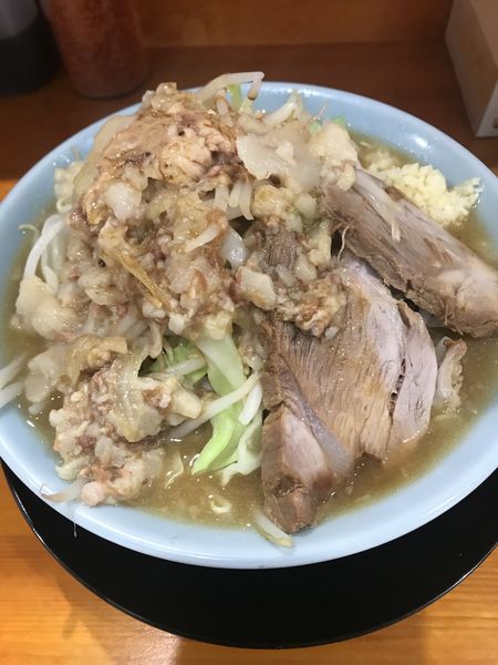 「ラーメン、ヤサイ、ニンニク、アブラ」@ラーメン 盛太郎 神保町店の写真