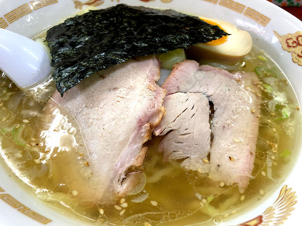 「塩ラーメン＋ワンタントッピング」@白河中華そばの写真