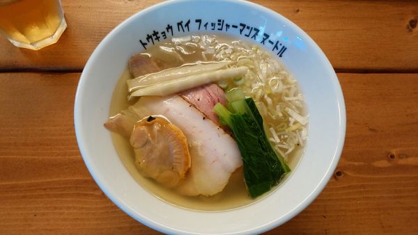 「潮らぁ麺¥850+具玉(半玉)¥150-」@Tokyo Bay Fisherman's noodleの写真